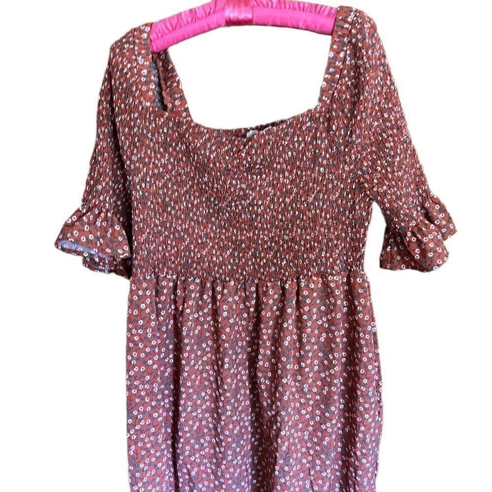 Just Found floral print boho peasant dress with half‎ sleeves size 2X